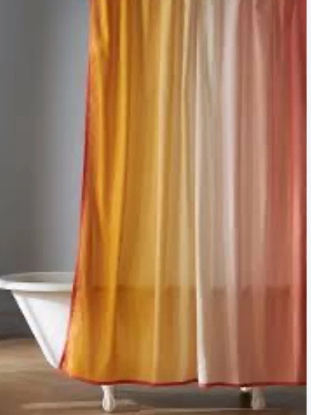Anthropologie Maximus Ombre Shower Curtain in Gold, Coral & Cream. New